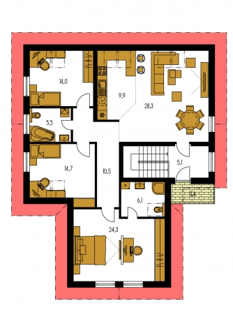 Mirror image | Floor plan of second floor - PREMIER 157